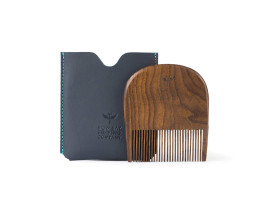 Bombay Shaving Company U Shaped Beard Comb made with Sheesham Wood and Free Faux Leather Pouch